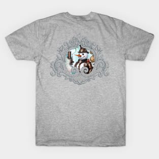 Snowman in Time! Steampunk Snowman Brings Winter Wonderland to Life T-Shirt